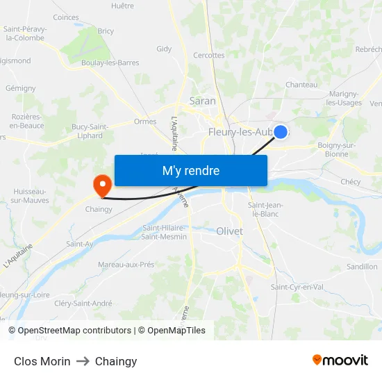 Clos Morin to Chaingy map