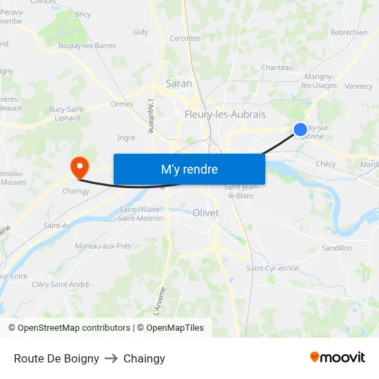 Route De Boigny to Chaingy map