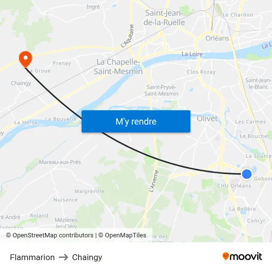 Flammarion to Chaingy map
