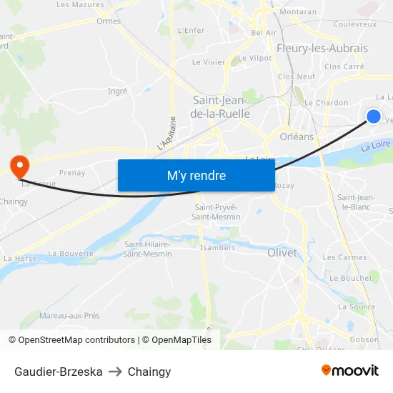 Gaudier-Brzeska to Chaingy map