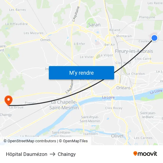 Hôpital Daumézon to Chaingy map