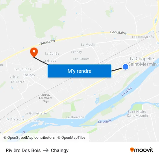 Rivière Des Bois to Chaingy map
