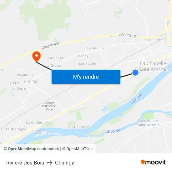 Rivière Des Bois to Chaingy map