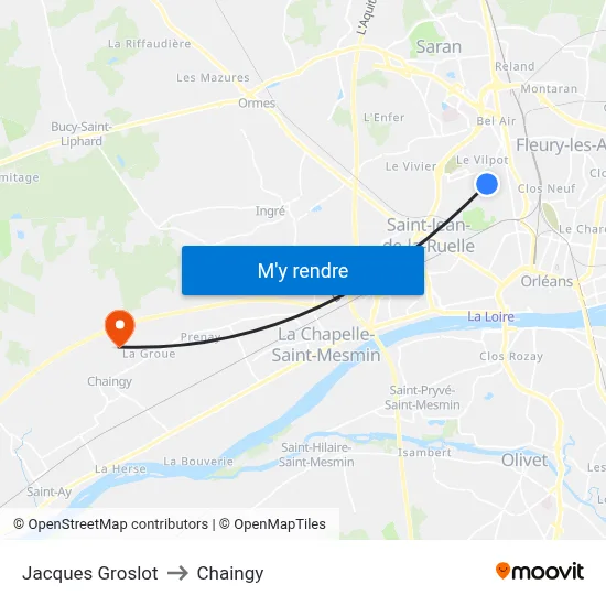 Jacques Groslot to Chaingy map