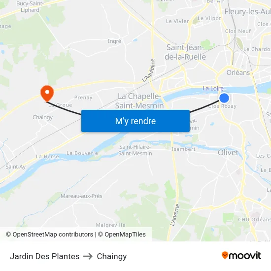 Jardin Des Plantes to Chaingy map