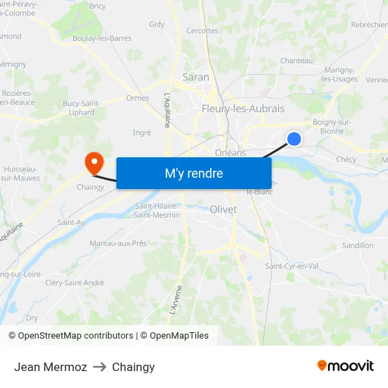 Jean Mermoz to Chaingy map