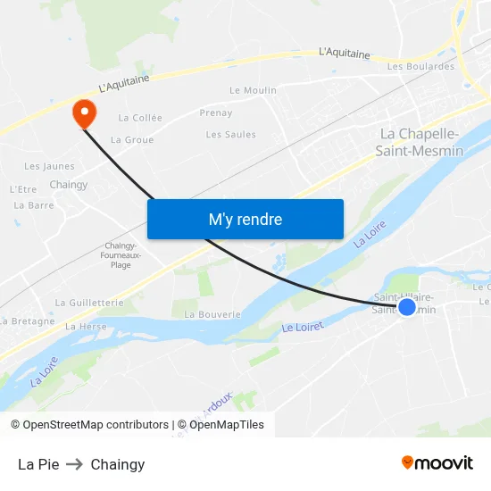 La Pie to Chaingy map