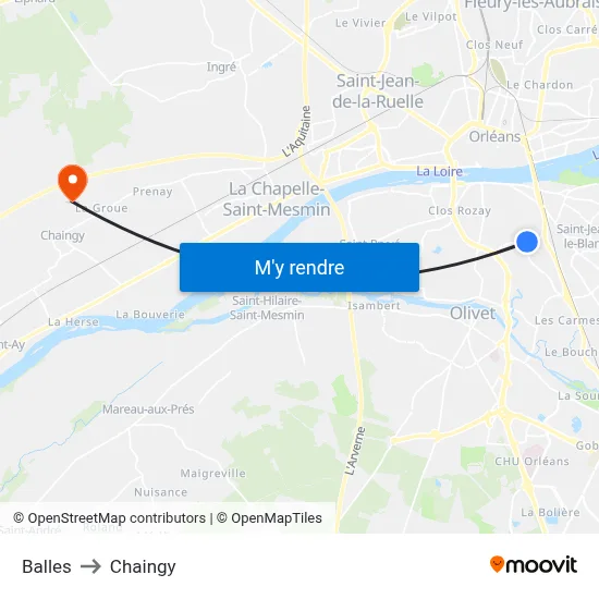 Balles to Chaingy map