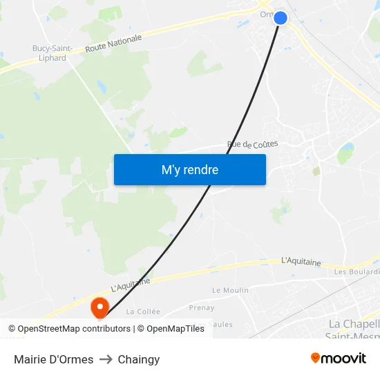 Mairie D'Ormes to Chaingy map