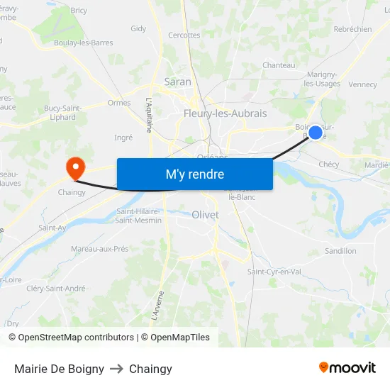 Mairie De Boigny to Chaingy map