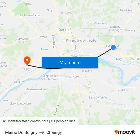 Mairie De Boigny to Chaingy map