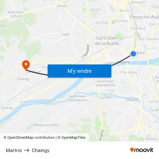 Martroi to Chaingy map