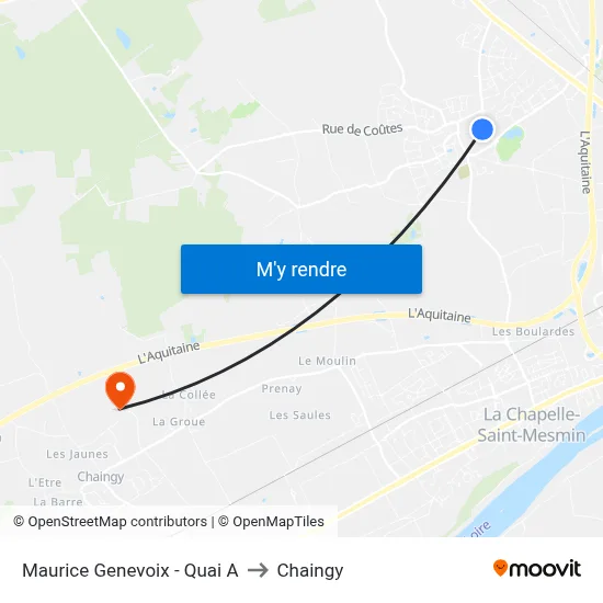 Maurice Genevoix - Quai A to Chaingy map