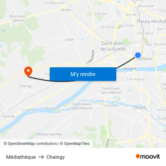 Médiathèque to Chaingy map
