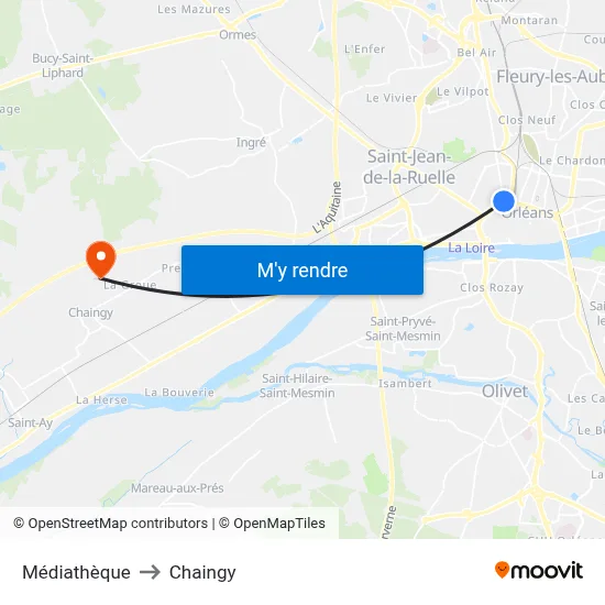 Médiathèque to Chaingy map