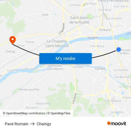 Pavé Romain to Chaingy map