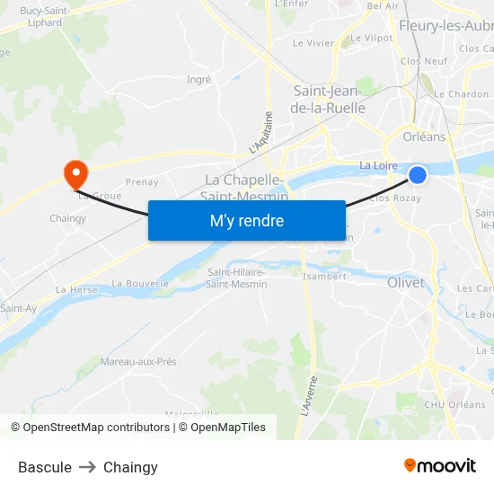 Bascule to Chaingy map