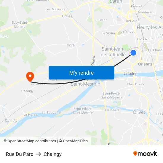 Rue Du Parc to Chaingy map