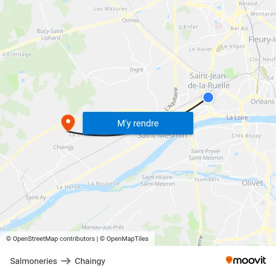 Salmoneries to Chaingy map