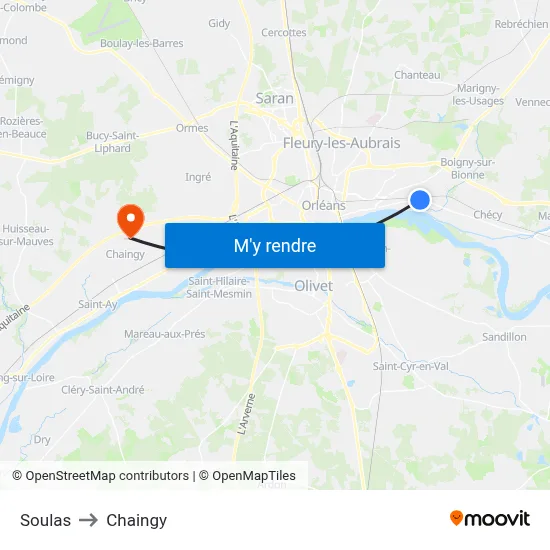 Soulas to Chaingy map