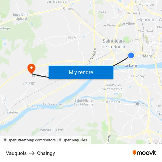 Vauquois to Chaingy map