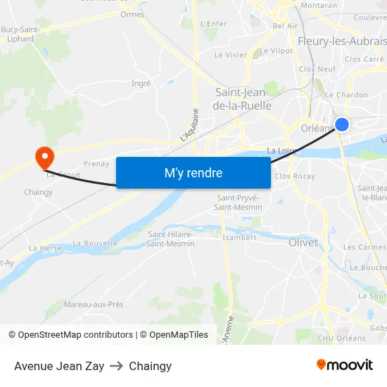 Avenue Jean Zay to Chaingy map