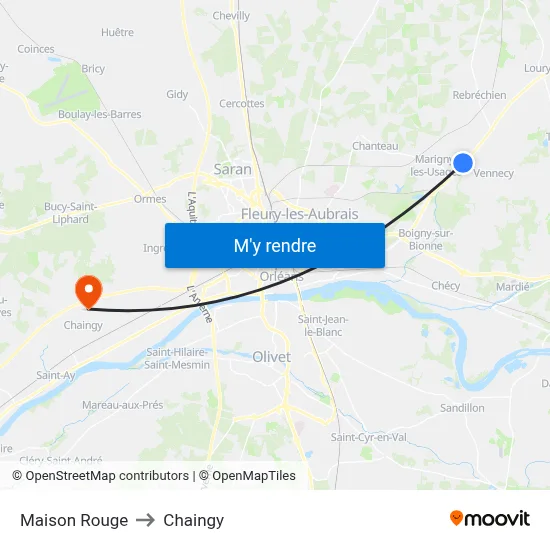 Maison Rouge to Chaingy map