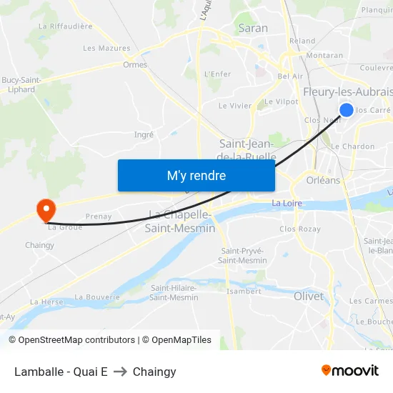 Lamballe - Quai E to Chaingy map