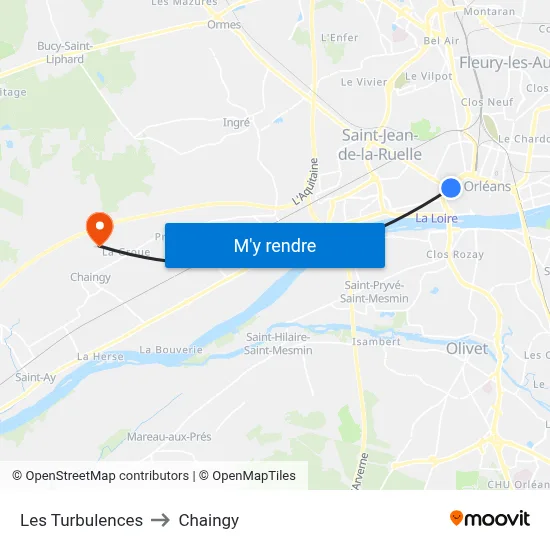 Les Turbulences to Chaingy map