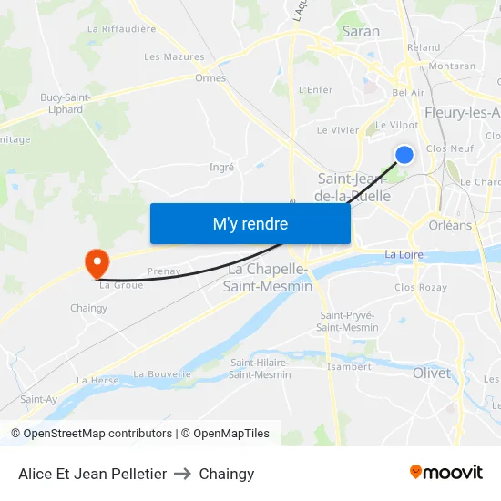 Alice Et Jean Pelletier to Chaingy map