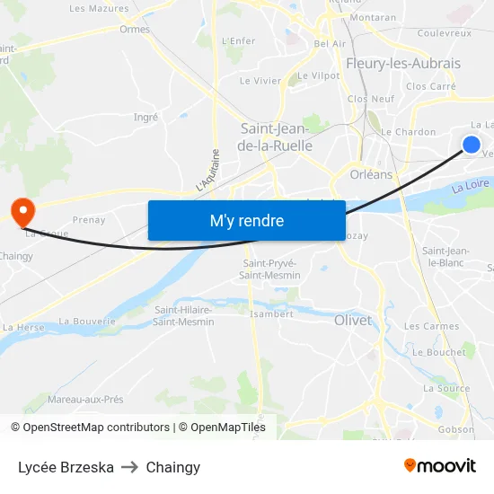 Lycée Brzeska to Chaingy map