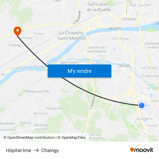 Hôpital-Ime to Chaingy map