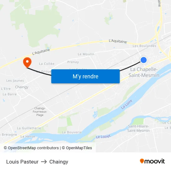 Louis Pasteur to Chaingy map