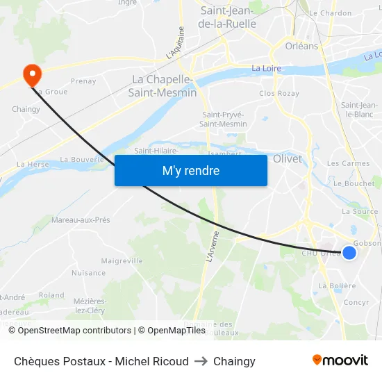 Chèques Postaux - Michel Ricoud to Chaingy map