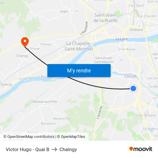 Victor Hugo - Quai B to Chaingy map