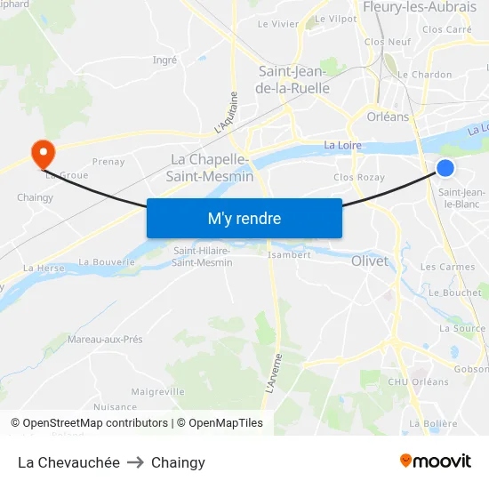 La Chevauchée to Chaingy map