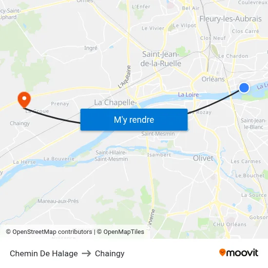 Chemin De Halage to Chaingy map