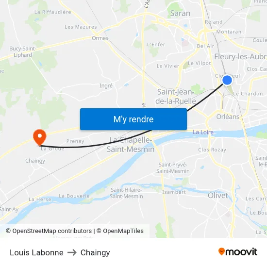 Louis Labonne to Chaingy map
