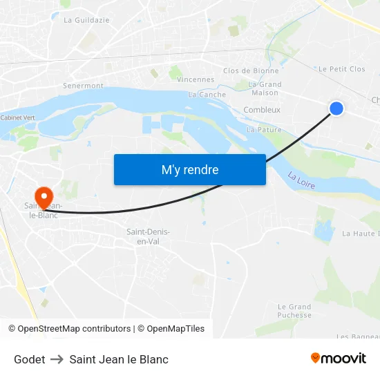 Godet to Saint Jean le Blanc map
