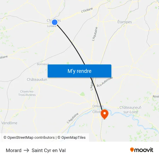 Morard to Saint Cyr en Val map