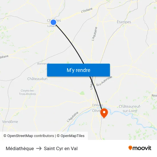 Médiathèque to Saint Cyr en Val map
