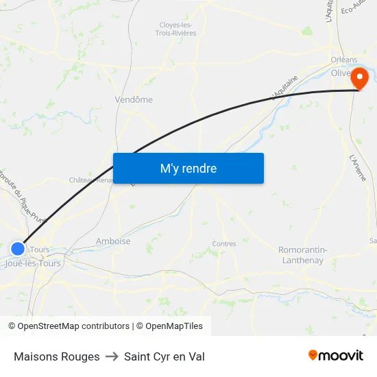 Maisons Rouges to Saint Cyr en Val map