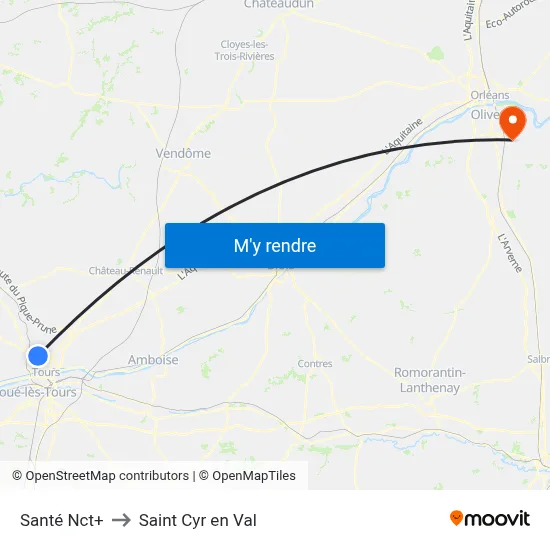 Santé Nct+ to Saint Cyr en Val map