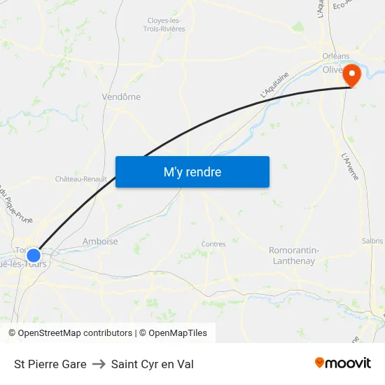 St Pierre Gare to Saint Cyr en Val map
