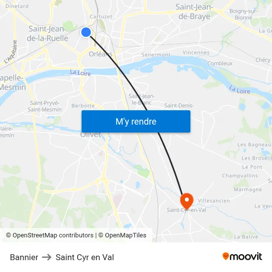 Bannier to Saint Cyr en Val map