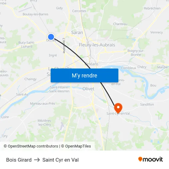 Bois Girard to Saint Cyr en Val map