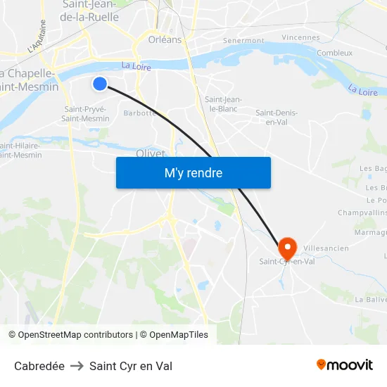 Cabredée to Saint Cyr en Val map