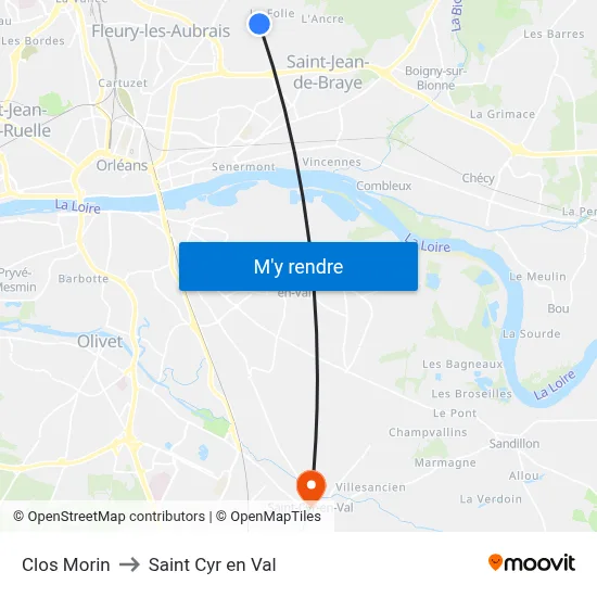 Clos Morin to Saint Cyr en Val map