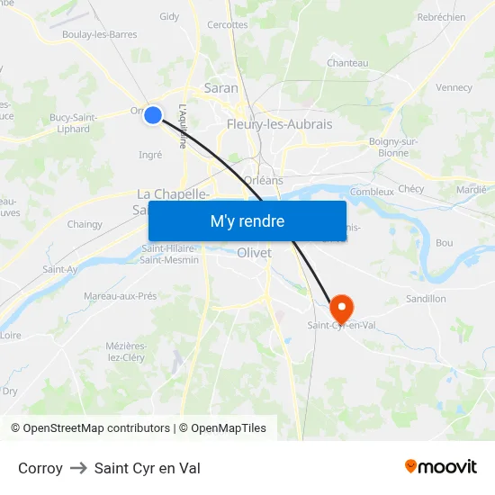 Corroy to Saint Cyr en Val map