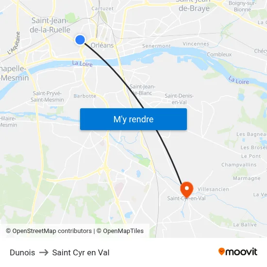 Dunois to Saint Cyr en Val map